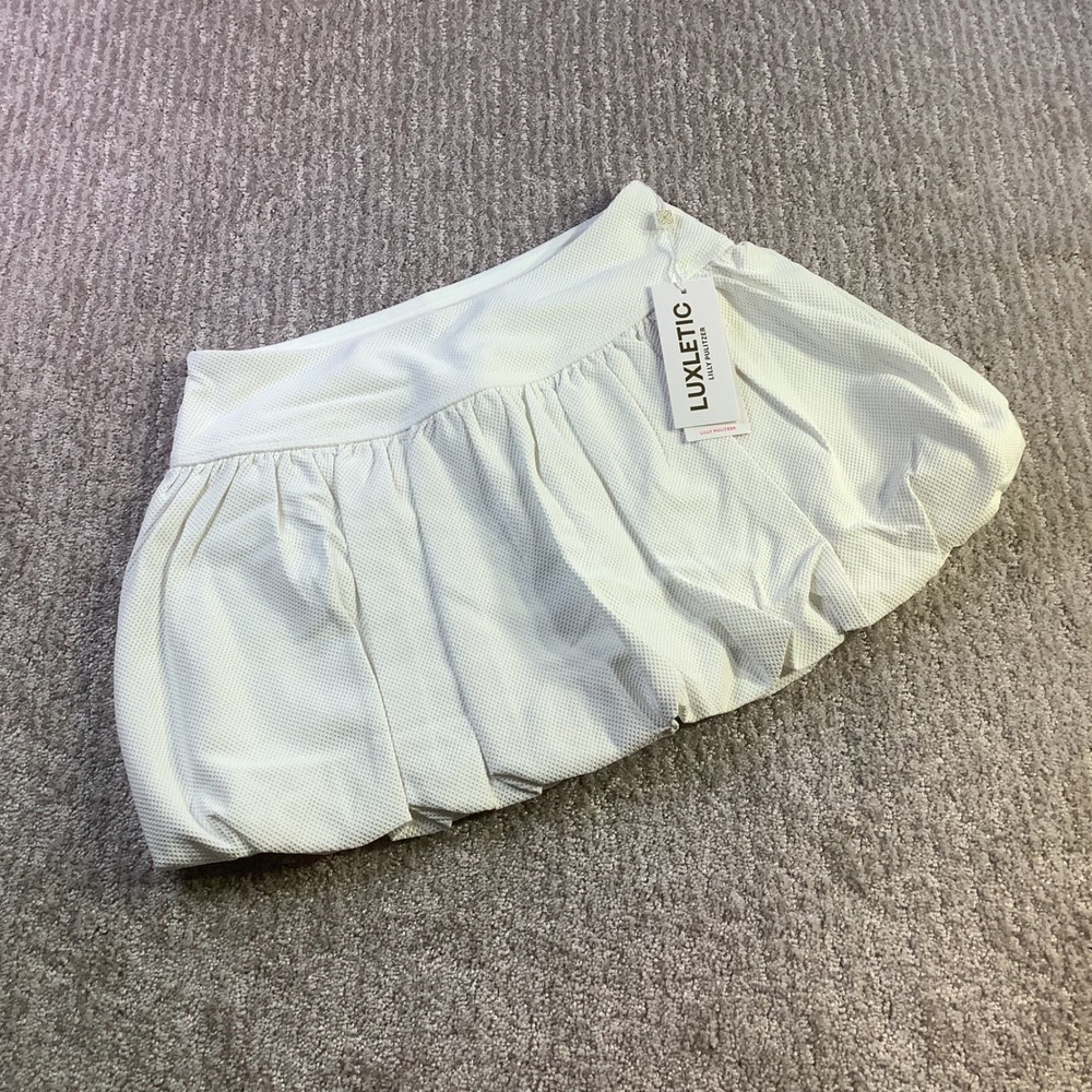 Lilly Pulitzer Luxletic Giorgie Bubble Skort Resort White UPF 50+ Size XS NWT
